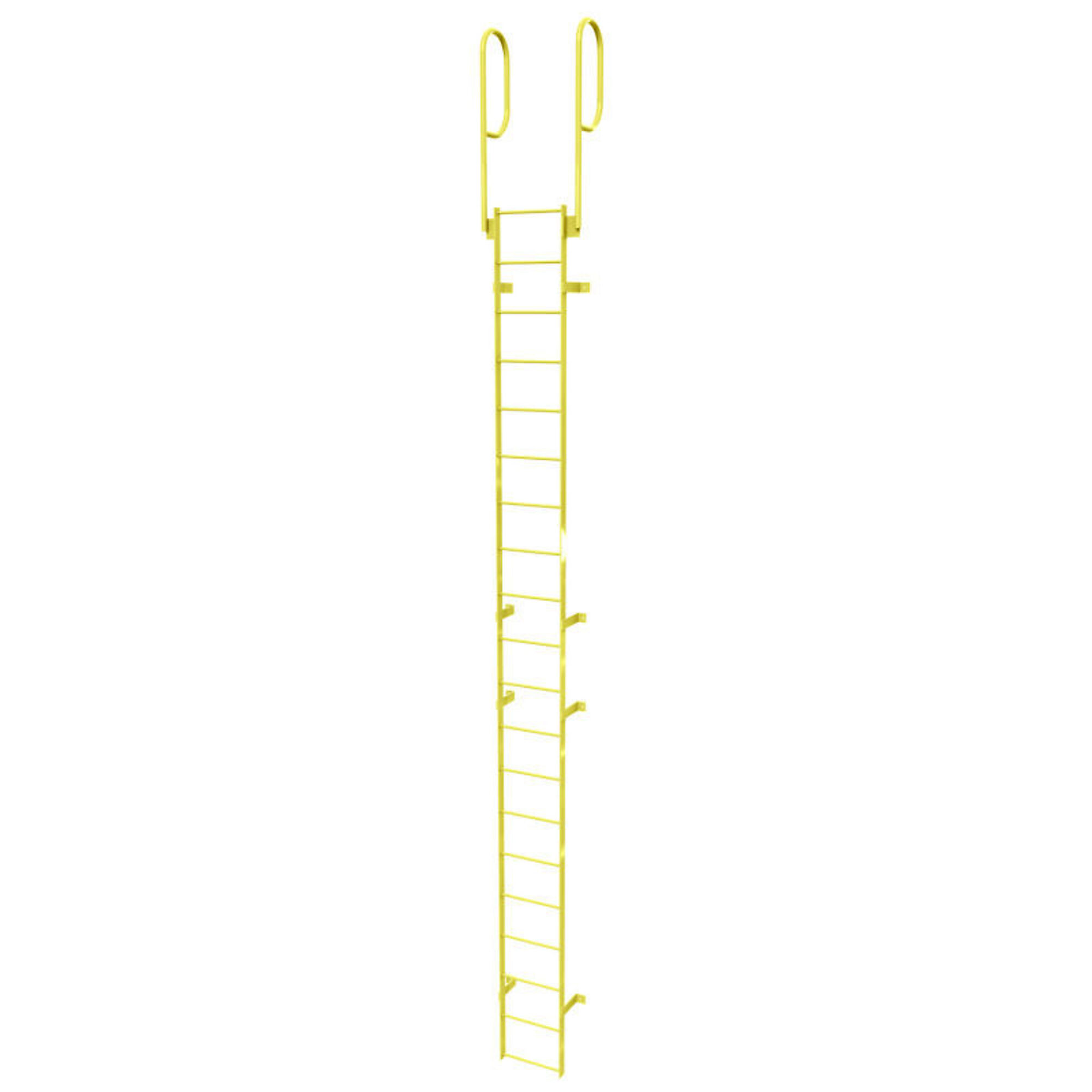 Ballymore, 20 Step Fixed Access Ladder with Walk-thru Rails, Height 282 ft, Capacity 350 lb, Material Carbon Steel, Model# WLFS0220-Y